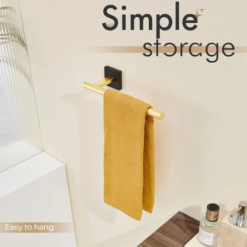 Vista 8 de KOKOSIRI Barra de toallas de baño, soportes para toallas de mano, montaje en pared, inodoro, gabinete de cocina, soporte de papel, acero inoxidable