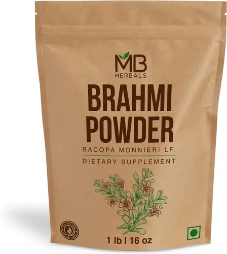 Vista 6 de MB Herbals Brahmi Pure Powder 3.53 oz 3.5 oz 100% puro Bacopa monnieri Powder Cuidado del cabello