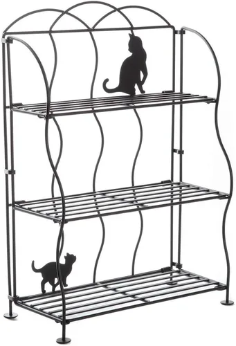 Vista 7 de Lily's Home Cat Lovers - Estante de alambre de metal negro para encimera, ideal para artículos del hogar, organizador de cocina, almacenamiento