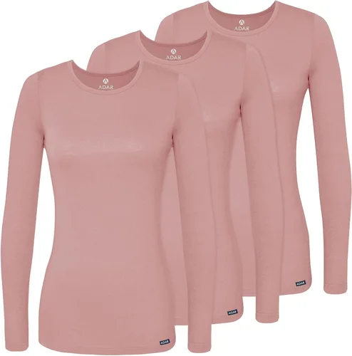 Vista 38 de Adar Underscrubs - Camiseta de manga larga para mujer, paquete de 3 unidades Aguamarina (Aquamarine)