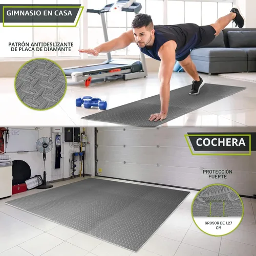 Vista 3 de ProsourceFit - Tapete de ejercicio tipo rompecabezas de ½ pulgada, losetas de espuma EVA entrelazadas para gimnasio en casa, para niños, gris, 24 x