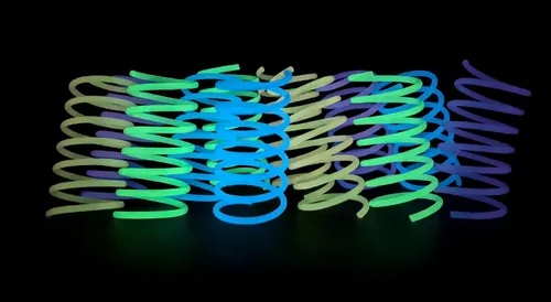 Vista 5 de Fashion's Talk 12 juguetes para gatos que brillan en la oscuridad para gatos de interior, juguetes interactivos de color gelatina para persecución