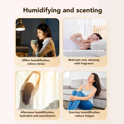 Vista 2 de Humidificador difusor de aceite esencial, difusor de aromaterapia de niebla grande de 3.7 fl oz con temporizador inteligente, silencioso
