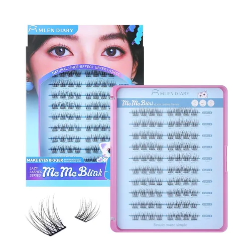 Vista 20 de MLEN DIARY Kit de 80 racimos de pestañas naturales, rizo C, kit de extensiones de pestañas con pinzas removedoras de pestañas de 0.335-0.492 in