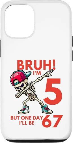 Vista 28 de Bruh I'm 5 But One-Day I'll Be 67 Retro 5th Birthday Kids Case for iPhone 17