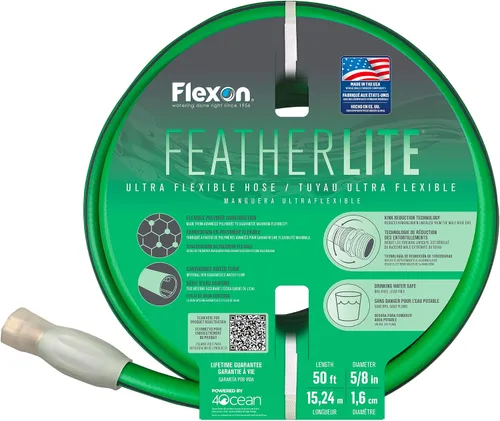 Vista 7 de Flexon Featherlite - Manguera de jardín ultra flexible segura para agua potable de 5/8 pulgadas x 25 pies, resistente, resistente a las torceduras