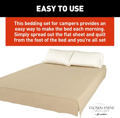 Vista 7 de Easy Zzzs - Juego de ropa de cama para caravana, tamaño King estrecho, color marrón