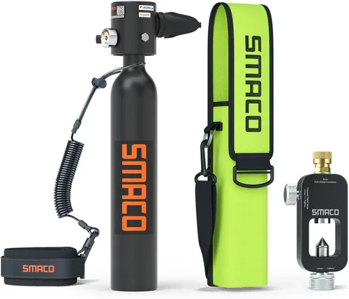 Vista 8 de SMACO Mini tanque de buceo que soporta 6-12 minutos de tiempo de buceo dispositivos de respiración submarina para buceo, mini tanque de buceo