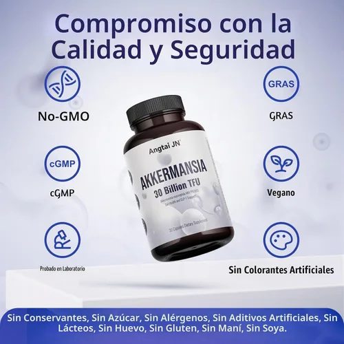 Vista 7 de Akkermansia Muciniphila Probiotic 30 mil millones de TFU, forma pasteurizada, con inulina prebiótica natural, suplemento GLP-1 para la salud