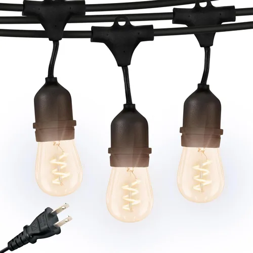 Vista 12 de Brightech Ambience Pro - Guirnalda de luces LED de 105 pies, iluminación de patio de grado comercial de 1 W, impermeable para exteriores
