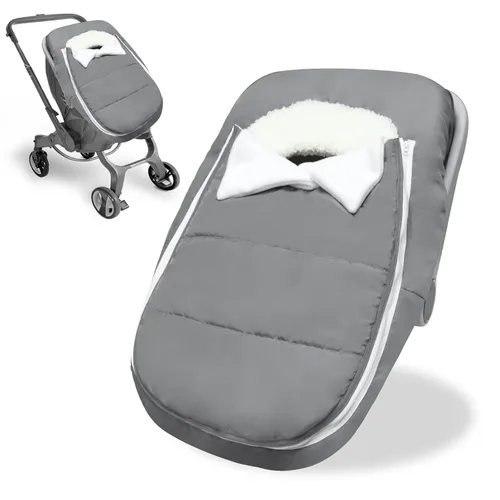 Vista 9 de Funda de asiento de automóvil para bebé, invierno, impermeable, para recién nacido, resistente al viento, funda de asiento de automóvil para bebé