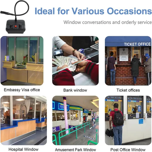 Vista 6 de Sistema de altavoces de intercomunicación de ventana, micrófono de intercomunicación de doble vía, altavoz de ventana para hablar a través