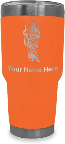 Vista 18 de LaserGram Vaso aislado al vacío de 20 onzas, Saint Jude, grabado personalizado incluido (negro)