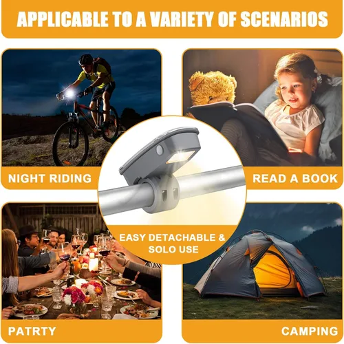 Vista 5 de Luz de parrilla recargable, rotación flexible de 360°, luz LED de mango de barbacoa, carga tipo C, batería de larga duración de 6 horas, accesorios