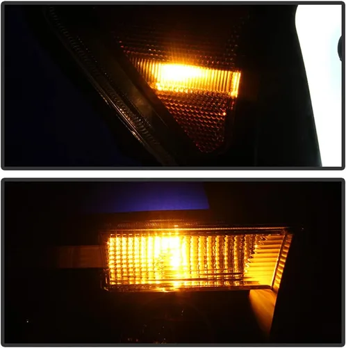 Vista 8 de ACANII - Faros delanteros para Toyota Tundra 2007-2013 con tubo LED ahumado negro estilo de mejora, juego de faros delanteros izquierdo y derecho