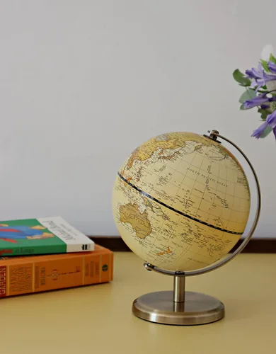 Vista 6 de Globo Antiguo Diámetro 5.5 pulgadas / 14cm - Educativo/Geográfico - Mapa en Inglés