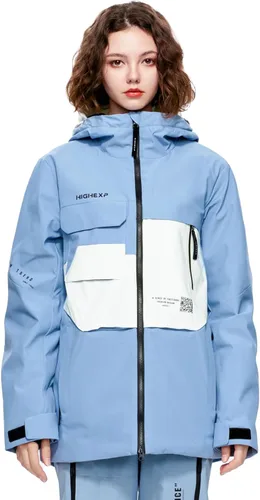 Vista 10 de Chaqueta de Esquí Abrigo de Snowboard Nieve Invierno Impermeable Aislada Resistente al Viento Holgada Cálida con Capucha para Hombres Mujeres