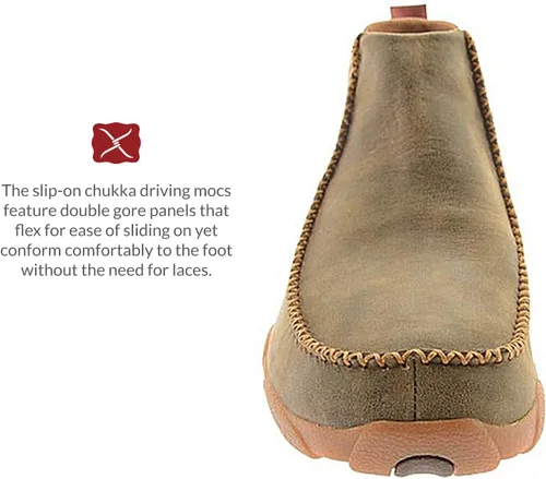 Vista 4 de Twisted X Zapatos de conducción Cellstretch Double Gore Moc Toe para hombre - Mxcg001