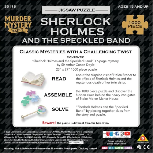 Vista 9 de Rompecabezas clásico de misterio Bepuzzled - Sherlock Holmes, 1000