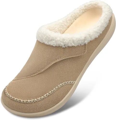 Vista 8 de LeIsfIt Pantuflas anchas para mujer, ajustables, para diabéticos, cálidas, acogedoras, antideslizantes, de espuma viscoelástica, para invierno