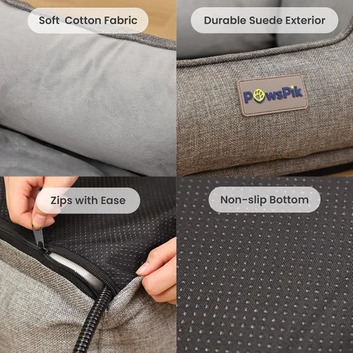 Vista 5 de PAWSPIK Cama térmica para gatos, cama térmica para perros en interiores, calentador eléctrico de cama para mascotas para gatos y perros (gris ceniza)