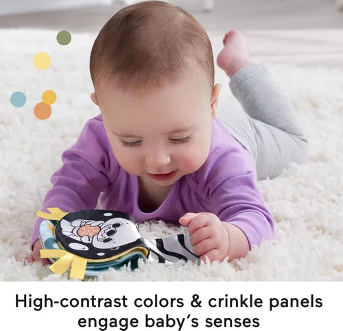 Vista 4 de FISHER-PRICE BABY Juguete 2 en 1 Rockin' Tummy Time Otter Actividad sensorial de felpa con libro suave para juegos recién nacidos a partir de 0 meses