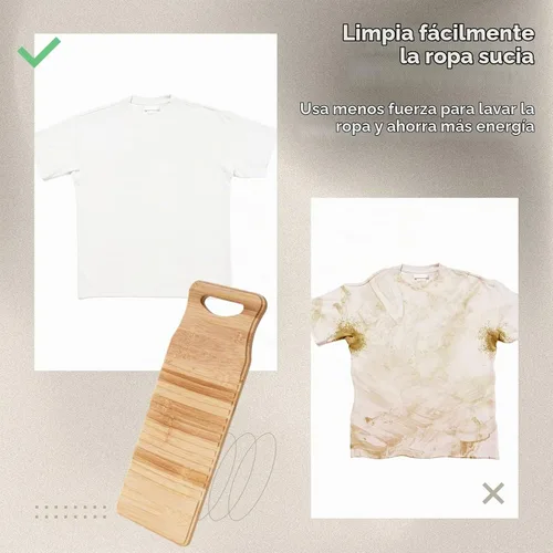 Vista 7 de BATTIPAW - Tabla de lavado de madera para lavar a mano, 15.7 pulgadas, tabla de limpieza antideslizante de bambú, tabla de limpieza rural de moda