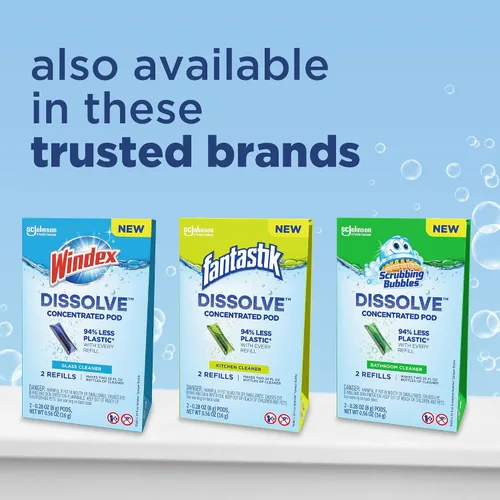 Vista 10 de Windex Disolver cápsulas concentradas, limpiador multisuperficie, 2 cápsulas de repuesto concentradas solubles