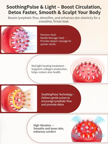 Vista 4 de Masajeador de drenaje linfático y herramienta de masaje anticelulitis, reduce las estrías y la celulitis, para piernas, brazos y vientre, máquina