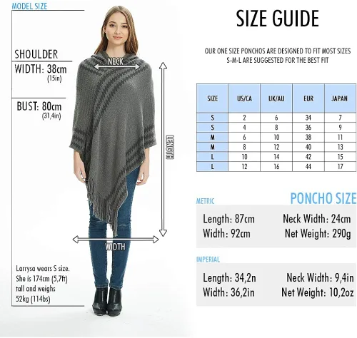 Vista 5 de Ferand Poncho suave con capucha para mujer
