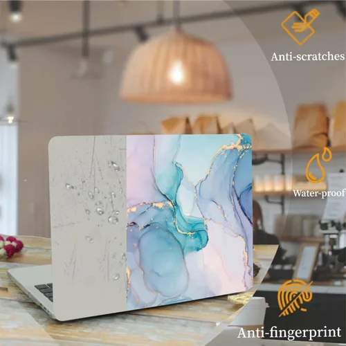 Vista 2 de Funda para MacBook Air de 15,3 pulgadas M2/M3/M4/M5, mármol Mármol turquesa púrpura