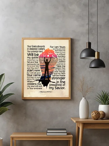 Vista 7 de Hillsong United Song Lyric - Póster de adoración de 11 x 14 pulgadas para el hogar, oficina, iglesia y habitación, sin marco