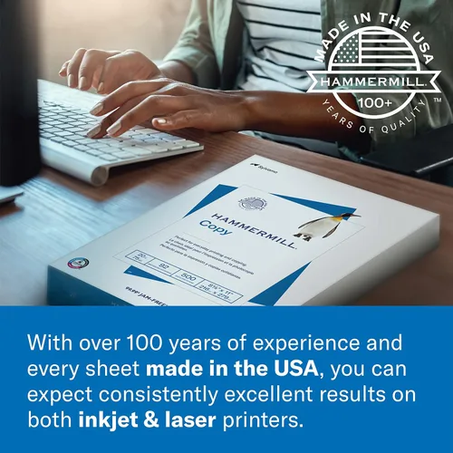 Vista 5 de Hammermill Papel para impresora, impresión láser de alta calidad, 32 libras, 8.5 x 11-8 resma (4000 hojas), 98 brillante, fabricado en los Estados