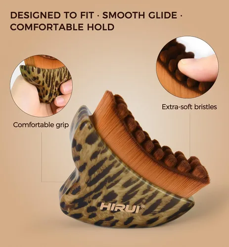 Vista 4 de HiRui Masajeador de drenaje con cepillo facial de contorno linfático Estampado de leopardo