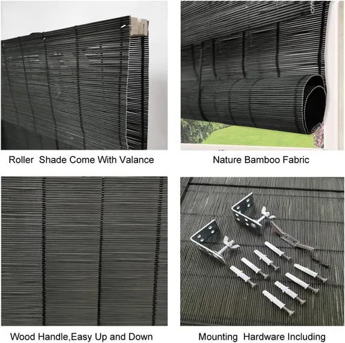 Vista 6 de LETAU cortinas de madera para ventanas con cenefa, filtran la luz