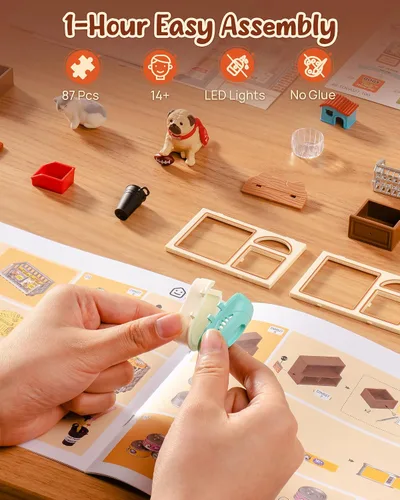 Vista 5 de Rolife Super Creator - Juego de bloques de construcción de casas pequeñas para muñecas pequeñas, kits de modelos de plástico para adolescentes de 14
