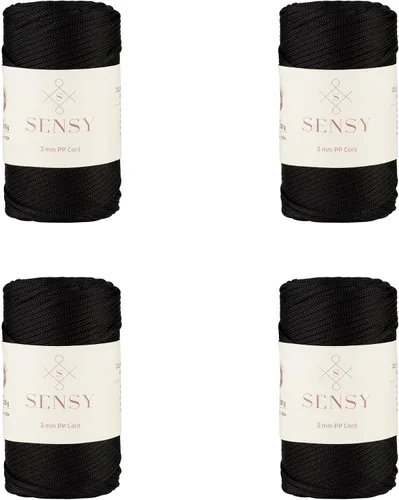 Vista 123 de Cuerda de poliéster Sensy Premium de 3 mm, 120 metros, 100% cordón de polipropileno, cuerda de macramé de 3 mm, cordón para bolsos de ganchillo