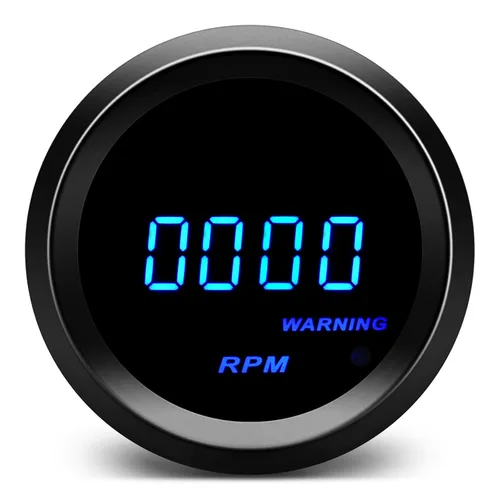 Vista 10 de Medidor de presión de aceite de 2 pulgadas = 52 mm con kit de emisor LED azul digital para automóvil de 12V (negro)