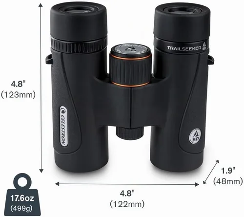 Vista 12 de Celestron TrailSeeker ED 8x32 ED - Prismáticos compactos de vidrio