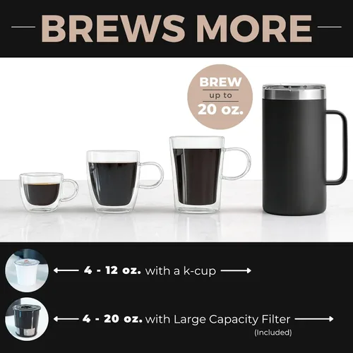 Vista 10 de VINCI Micro Café - Cafetera de vidrio de una sola porción más pequeña, compatible con K-Cups, cápsulas y café molido, infusión de flujo cerrado