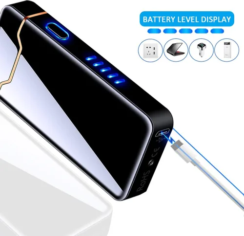 Vista 3 de COZYLIFE Encendedor de arco eléctrico con sensor táctil, encendedor de arco electrónico de llama de alta potencia, recargable por USB, resistente al