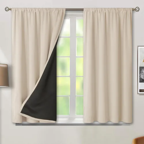 Vista 126 de BGment - Cortinas opacas para sala de estar de 63 pulgadas de largo, juego de 2 paneles, cortinas para oscurecer toda la habitación, cortinas