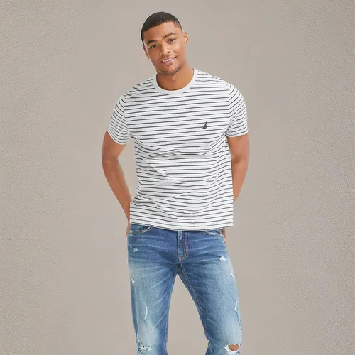 Vista 3 de Nautica Camiseta de rayas con cuello redondo
