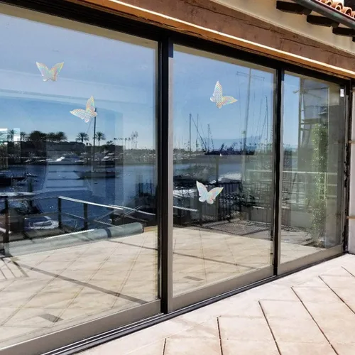 Vista 5 de Adhesivos anticolisión para ventanas para golpes de pájaros, mariposa, 16 piezas Calcomanías de ventana de cristal, evita que las aves golpeen