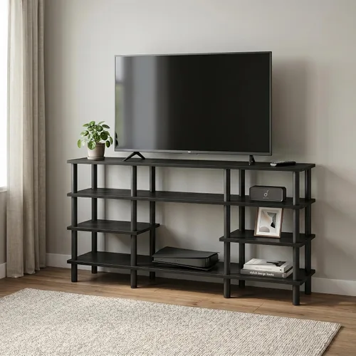Vista 85 de Furinno 11191BK THE Centro de Entretenimiento Soporte para TV, Negro
