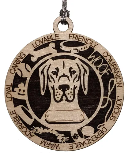 Vista 144 de Adorno de Navidad personalizado para perro Cavalier King Charles Spaniel, redondo de 3 pulgadas, madera cortada con láser de 2 capas, nombre y texto