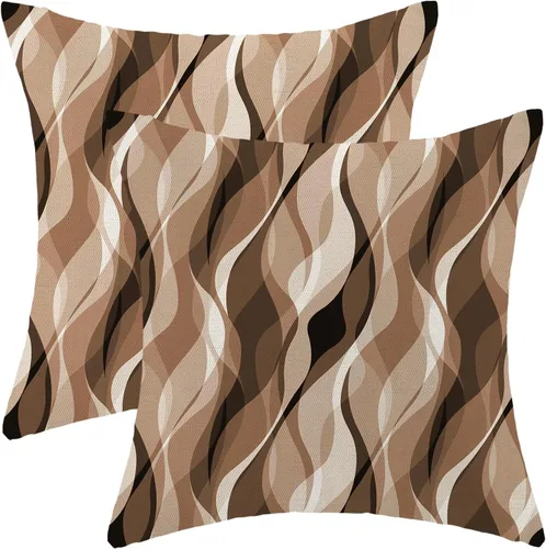 Vista 22 de Fundas de cojín en blanco y negro 16x16 Juego de 2 Fundas de cojín geométricas abstractas de arte moderno de línea Modernas estilo minimalista