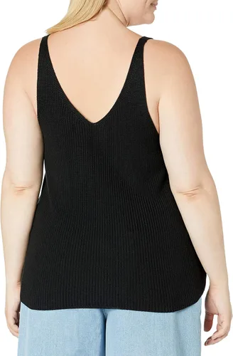 Vista 7 de The Drop Claire - Suéter acanalado con textura de doble cuello en V para mujer