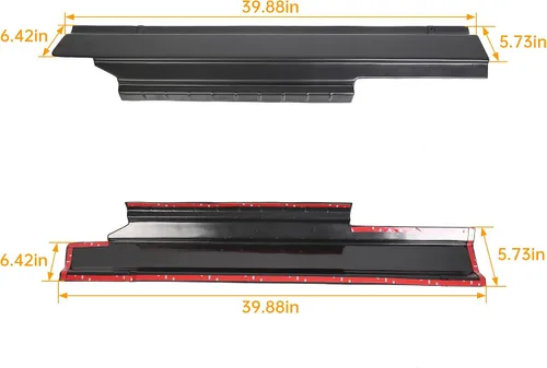 Vista 3 de Cubre estribo compatible con moldura de panel de roce para Dodge Ram cabina extendida 2009-2018, acabado mate negro texturizado, reemplazo para 14064
