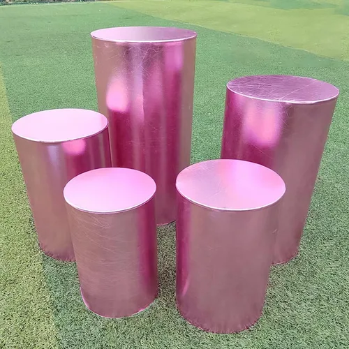 Vista 16 de Fundas de soporte de cilindro de fiesta para soportes de pedestal de cilindro de metal, fundas elásticas de bronce, cubierta de pedestal para Negro